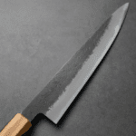 日野浦刃物 味方屋 筋引 210mm 白紙鋼 黑打梨地 橄欖木 (4) 日野浦刃物 味方屋 筋引 210mm<br>白紙鋼 黑打梨地 橄欖木松石八角柄