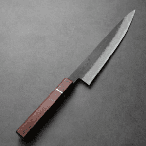 日野浦刃物 味方屋 筋引 210mm<br>白紙鋼 黑打梨地 玫瑰木八角柄