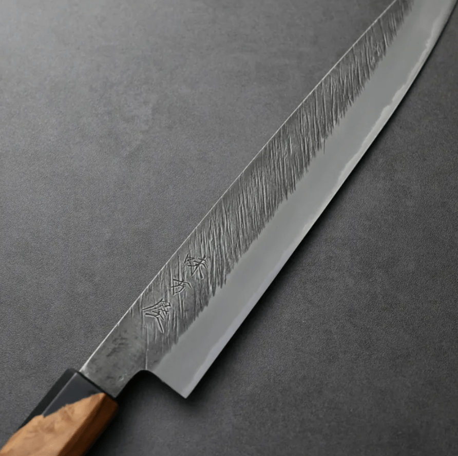 日野浦刃物 味方屋 筋引 240mm 白紙鋼 松葉鎚目 (4) 日野浦刃物 味方屋 筋引<br>240mm 白紙鋼 松葉鎚目