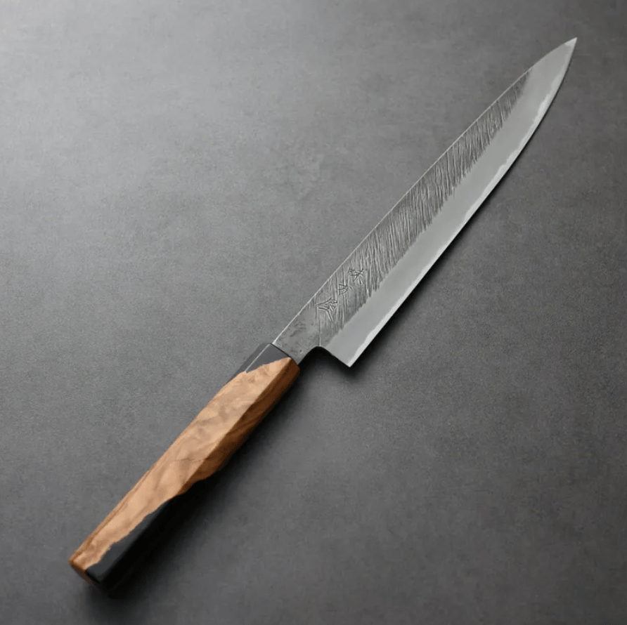 日野浦刃物 味方屋 筋引 240mm 白紙鋼 松葉鎚目 日野浦刃物 味方屋 筋引<br>240mm 白紙鋼 松葉鎚目