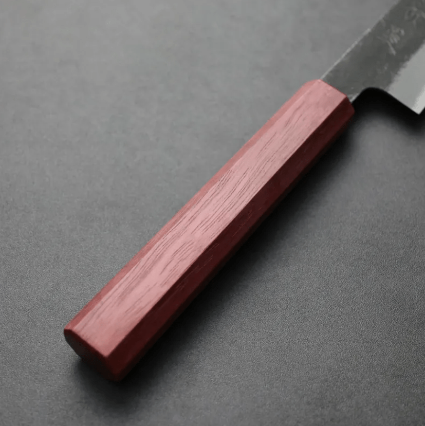 日野浦刃物 味方屋 筋引 240mm 白紙鋼 黑打梨地 紫心木角柄 (2) 日野浦刃物 味方屋 筋引 240mm<br>白紙鋼 黑打梨地 紫心木角柄