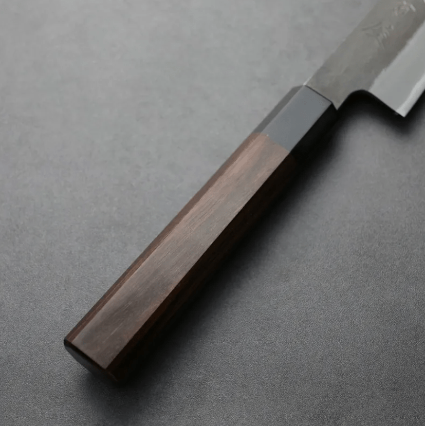 日野浦刃物 味方屋 筋引 240mm 白紙鋼 黑打梨地 黑檀八角柄 (3) 日野浦刃物 味方屋 筋引 240mm<br>白紙鋼 黑打梨地 黑檀八角柄