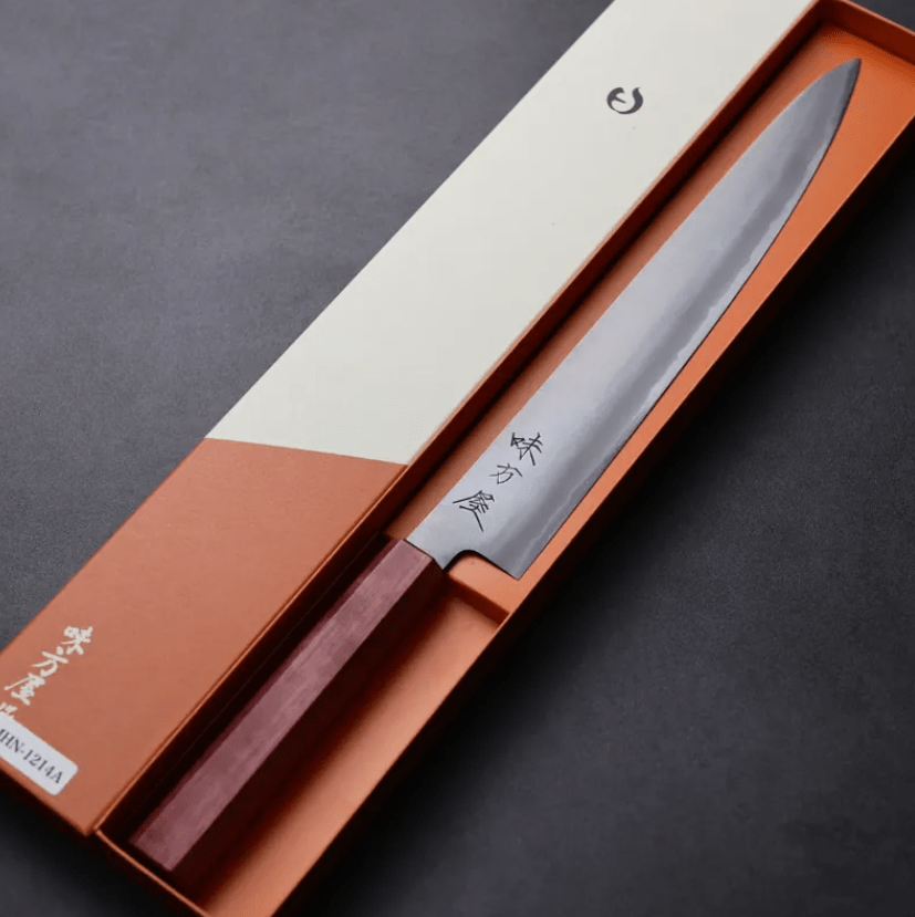 日野浦刃物 味方屋 筋引 270mm 白紙鋼 磨 (2) 日野浦刃物 味方屋 筋引 270mm<br>白紙鋼 磨 紫心木角柄