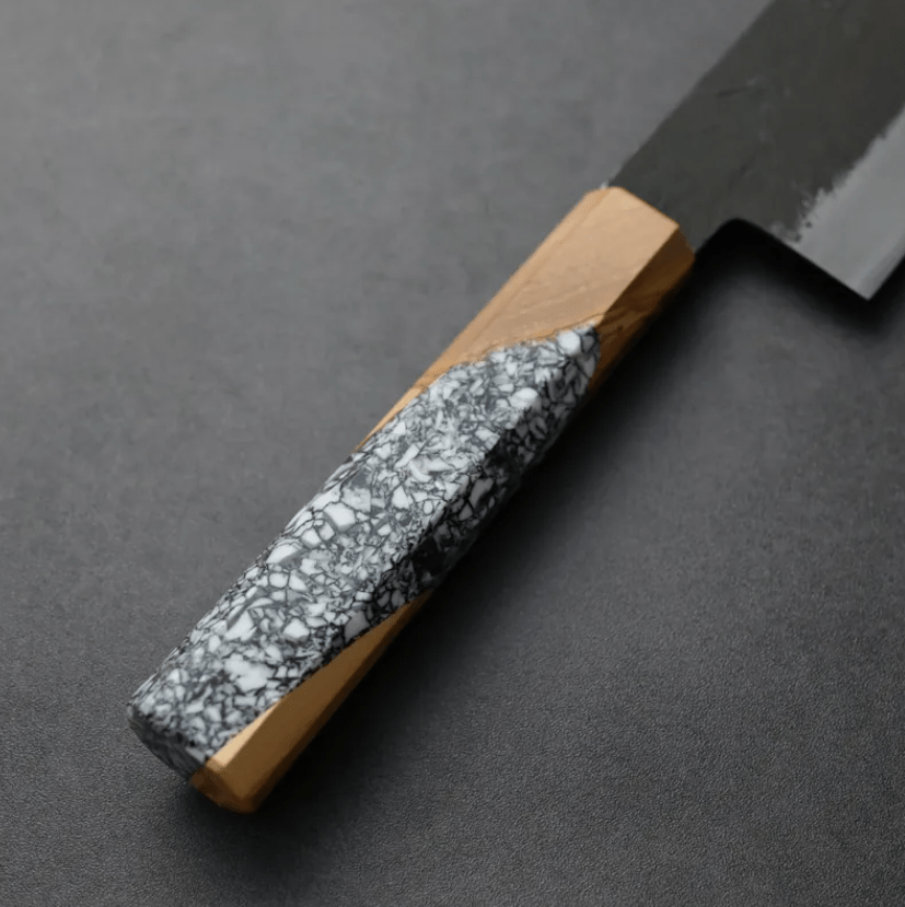 日野浦刃物 味方屋 菜切 180mm 白紙鋼 黑打梨地 (3) 日野浦刃物 味方屋 菜切 180mm<br>白紙鋼 黑打梨地