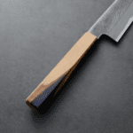日野浦刃物 味方屋 蔬果刀<br>150mm 白紙鋼 松葉鎚目 橄欖木樹脂八角柄