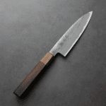 日野浦刃物 味方屋 蔬果刀<br>150mm 白紙鋼 松葉鎚目 玫瑰木八角柄