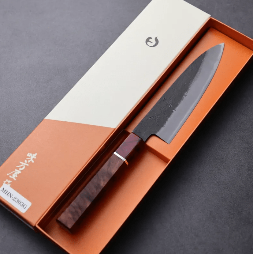 日野浦刃物 味方屋 蔬果刀 150mm 白紙鋼 黑打梨地 (2) 日野浦刃物 味方屋 蔬果刀 150mm<br>白紙鋼 黑打梨地