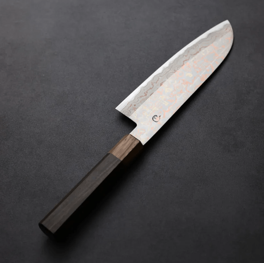 活動_日野浦刃物 味方屋 三德 165mm 青紙鋼 有色大馬士革 (4) 日野浦刃物 味方屋 三德 165mm<br>青紙鋼 有色大馬士革