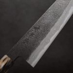 日野浦刃物 味方屋 牛刀 210mm<br> 白紙鋼 黑打鍛地墨流 特殊柄