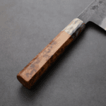 日野浦刃物 味方屋 牛刀 210mm<br> 白紙鋼 黑打鍛地墨流 特殊柄