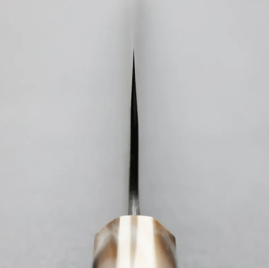 日野浦刃物 味方屋 牛刀 210mm<br> 白紙鋼 黑打鍛地墨流 特殊柄