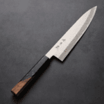 日野浦刃物 味方屋 牛刀 240mm<br>青紙鋼 有色大馬士革