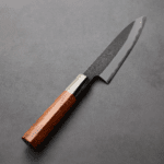 活動_日野浦刃物 味方屋 蔬果刀 135mm 白紙鋼 黑打鍛地墨流 日野浦刃物 味方屋 蔬果刀 135mm<br>白紙鋼 黑打鍛地墨流 特殊柄