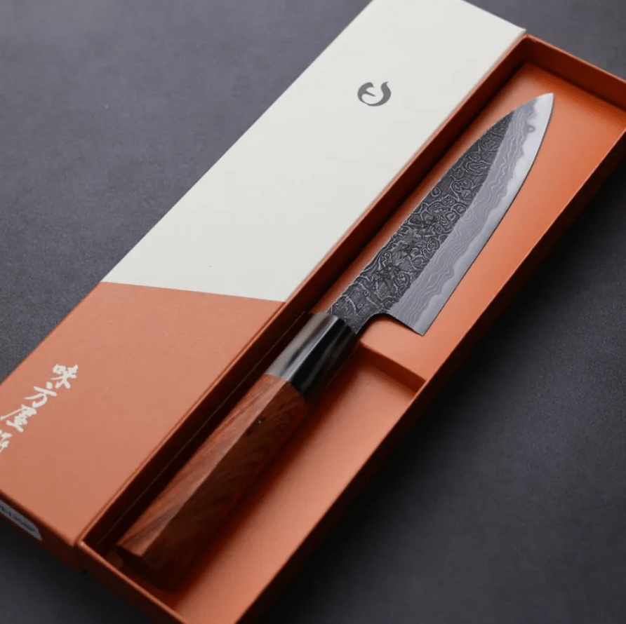 活動_日野浦刃物 味方屋 蔬果刀 135mm 白紙鋼 黑打鍛地墨流 (3) 日野浦刃物 味方屋 蔬果刀 135mm<br>白紙鋼 黑打鍛地墨流 特殊柄