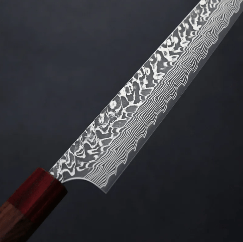 加藤義實 筋引 270mm <br>SG2粉末HSS鋼 鎳染大馬士革