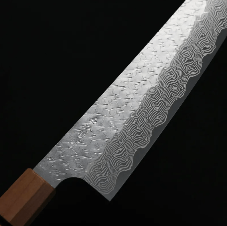 二唐刃物 牛刀 240mm SG Strix粉末HSS鋼 鎚目大馬士革 (3) 二唐刃物 牛刀 240mm <br>SG Strix粉末HSS鋼 鎚目大馬士革