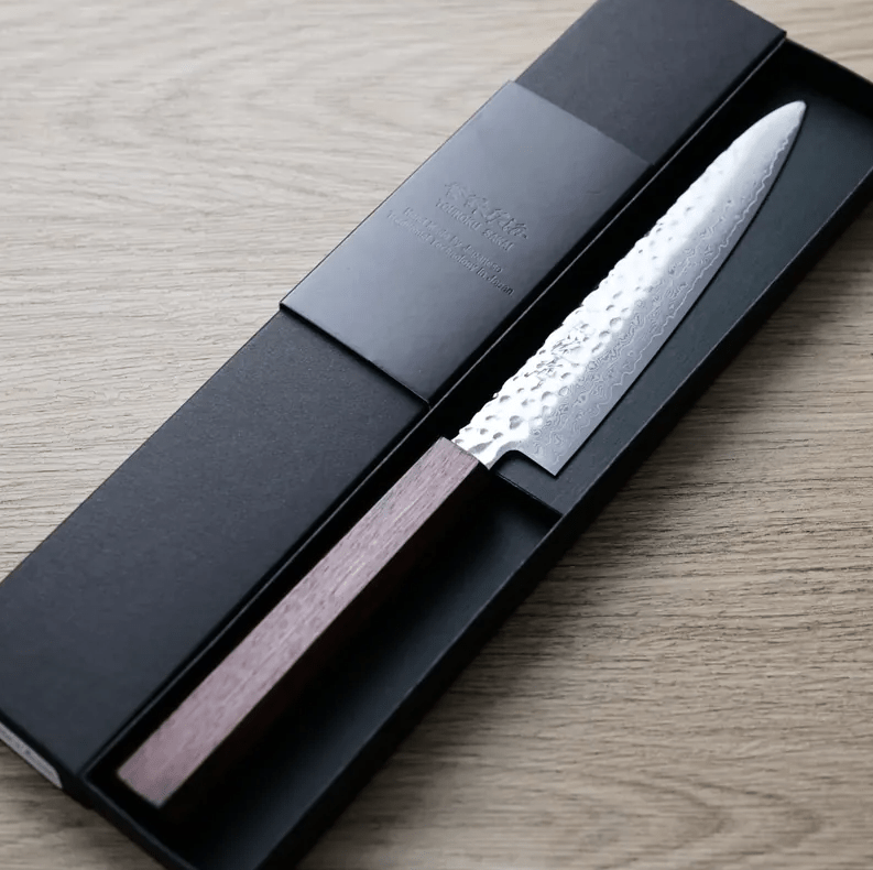 佐海 蔬果 150mm VG10鋼 <br>鎚目 大馬士革 紅柄