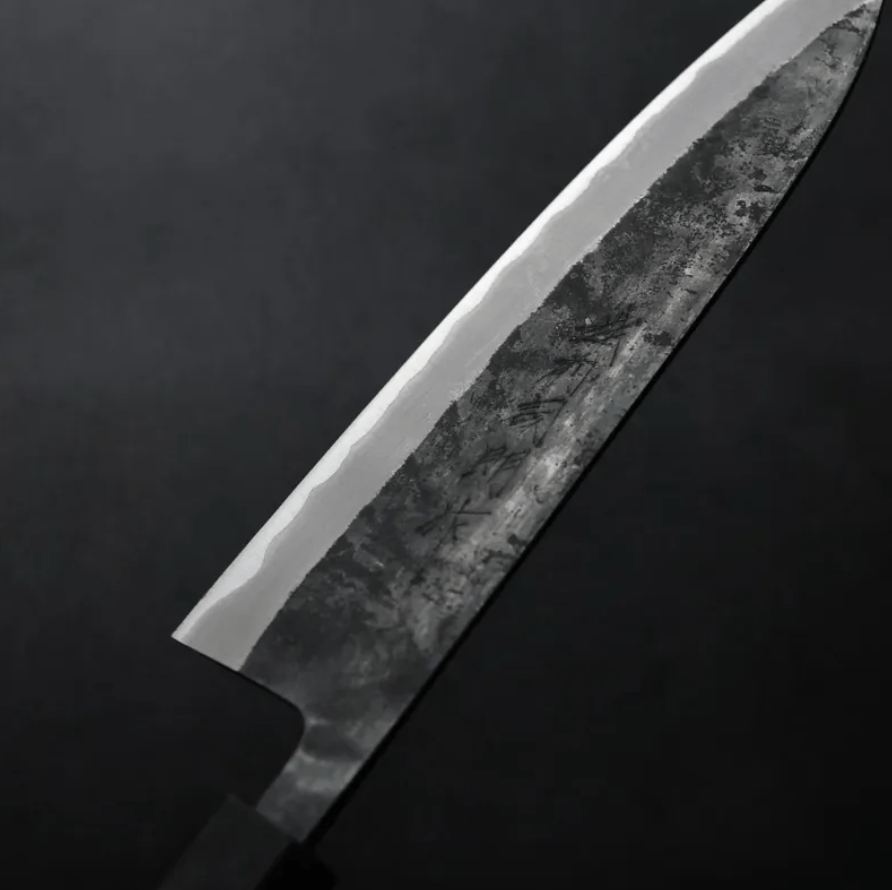 加茂詞朗 牛刀 210mm 青紙超級鋼 黑打 (5) 加茂詞朗 牛刀 210mm <br>青紙超級鋼 黑打