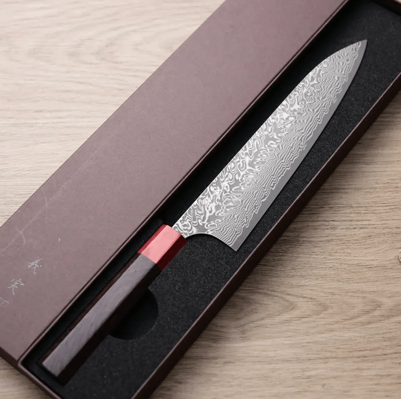 加藤義實 牛刀 210mm SG2粉末HSS鋼 鎳染大馬士革 (2) 加藤義實 牛刀 210mm <br>SG2粉末HSS鋼 鎳染大馬士革