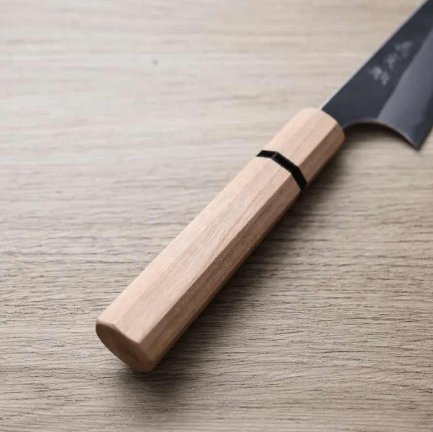 加藤義實 骨刻 150mm 青紙超級鋼 黑打 (4) 加藤義實 骨刻 150mm<br>青紙超級鋼 黑打