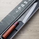 初心x吉金刃物 切付牛刀 <br>210mm 白紙鋼 黑梨地