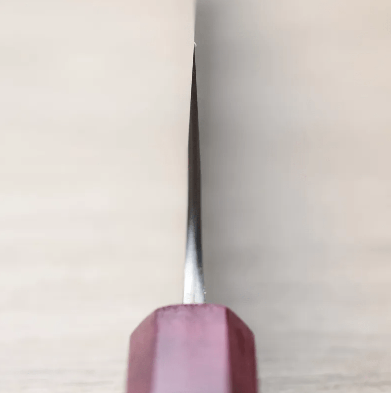 初心x吉金刃物 切付牛刀 <br>210mm 白紙鋼 黑梨地