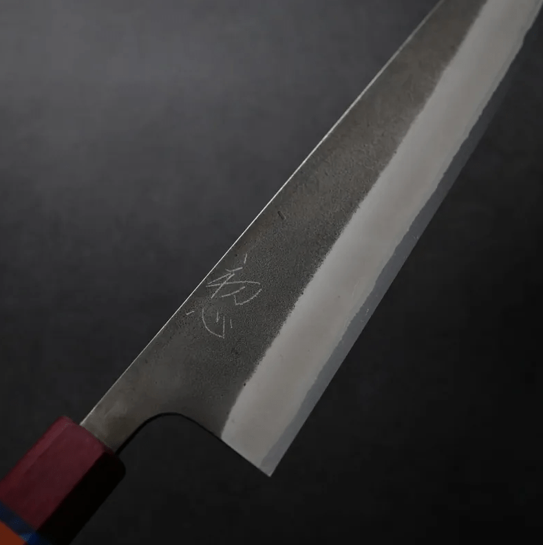 初心x吉金刃物 切付牛刀 <br>210mm 白紙鋼 黑梨地