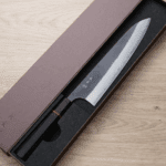 加藤義実 牛刀 240mm 青紙超級鋼 黑打梨地 (2) 加藤義実 牛刀 240mm <br>青紙超級鋼 黑打梨地