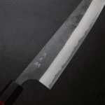 加藤義実 牛刀 240mm 青紙超級鋼 黑打梨地 (7) 加藤義実 牛刀 240mm <br>青紙超級鋼 黑打梨地