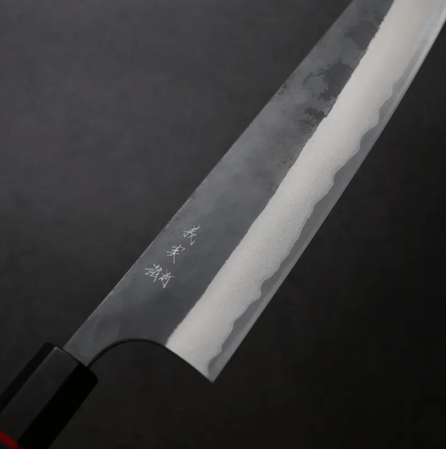 加藤義実 牛刀 240mm 青紙超級鋼 黑打梨地 (7) 加藤義実 牛刀 240mm <br>青紙超級鋼 黑打梨地