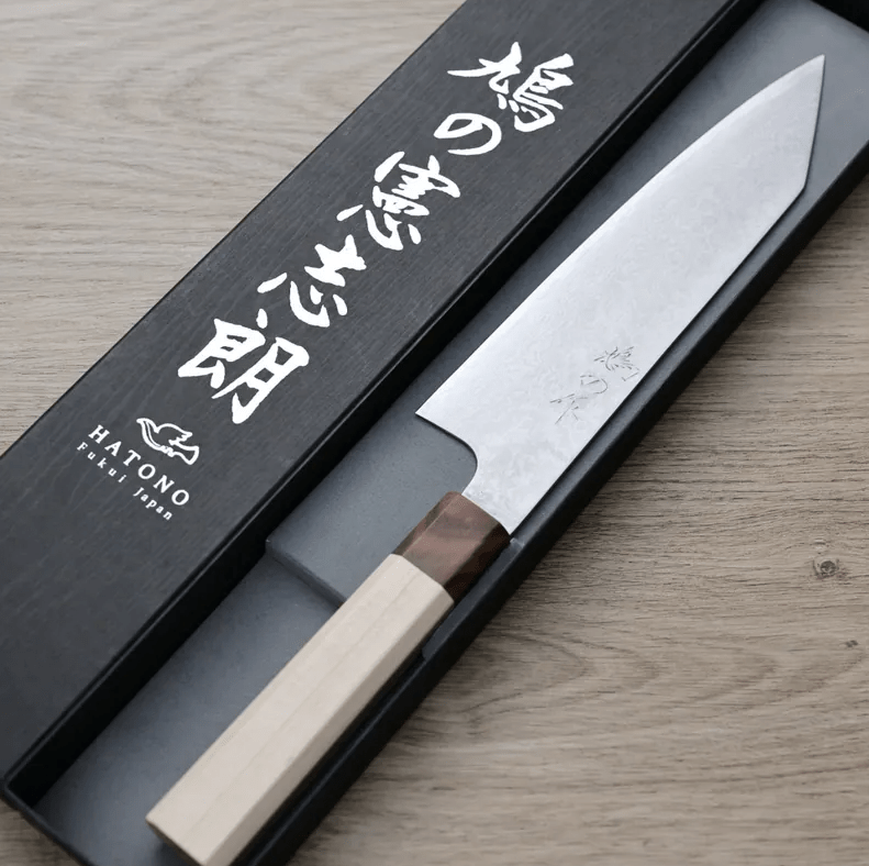 鳩野憲志朗 牛刀 210mm<br>銀三鋼 大馬士革