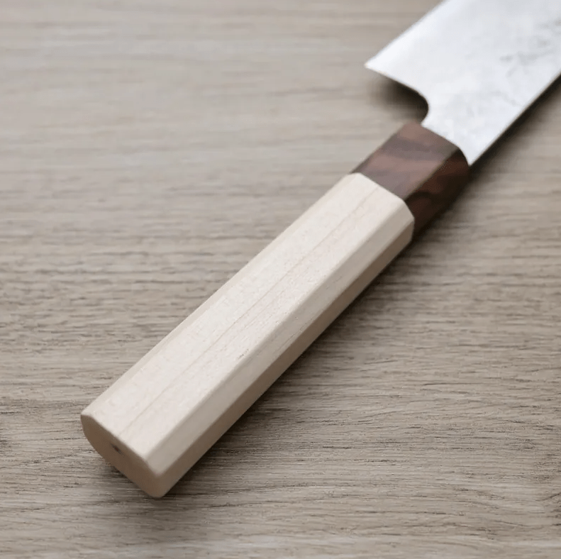 鳩野憲志朗 牛刀 210mm<br>銀三鋼 大馬士革