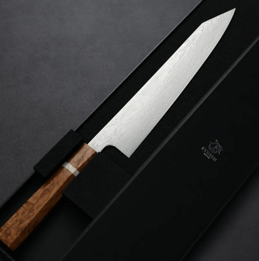 龍泉刃物 風格龍 改 牛刀 240mm ATS314鋼 63層大馬士革 (2) 龍泉刃物 風格龍 改 牛刀<br>240mm ATS314鋼 63層大馬士革