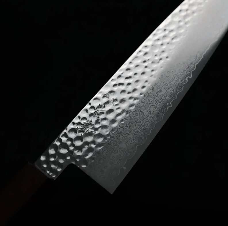 佐海 三德 170mm VG10鋼<br>鎚目大馬士革 紅柄