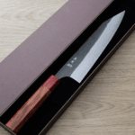 加藤義実 切付牛刀 210mm 青紙超級鋼 黑打墨流