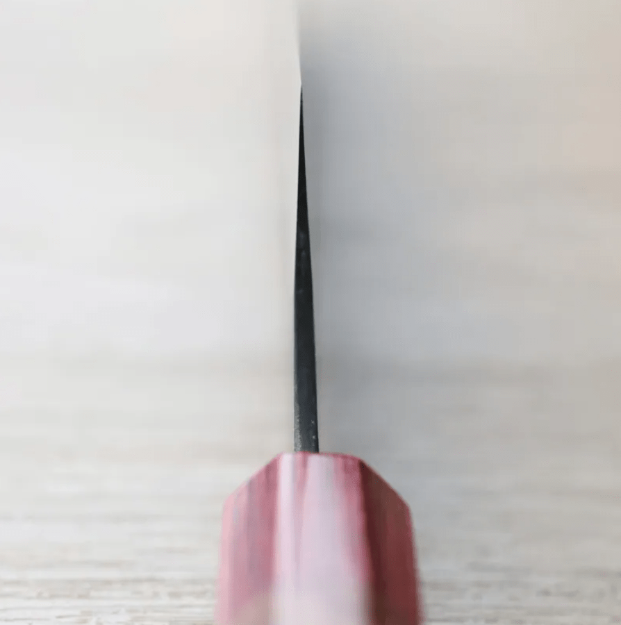 加藤義実 切付牛刀 210mm 青紙超級鋼 黑打墨流