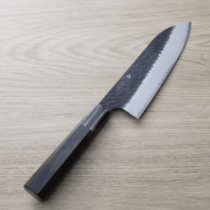 二唐刃物 三德 180mm<br>SG2粉末HSS鋼 黑打鎚目