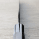 二唐刃物 三德 180mm<br>SG2粉末HSS鋼 黑打鎚目