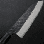 二唐刃物 三德 180mm<br>SG2粉末HSS鋼 黑打鎚目