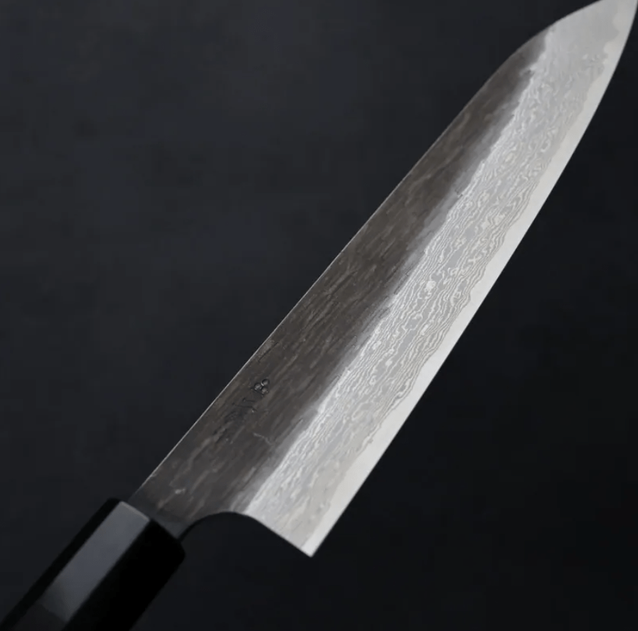 二唐刃物 牛刀 210mm VG Xeos鋼 黑打鎚目大馬士革 (5) 二唐刃物 牛刀 210mm VG Xeos鋼 <br>黑打鎚目大馬士革