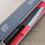 二唐刃物 菜切 180mm <br>SG2粉末HSS鋼 黑打鎚目