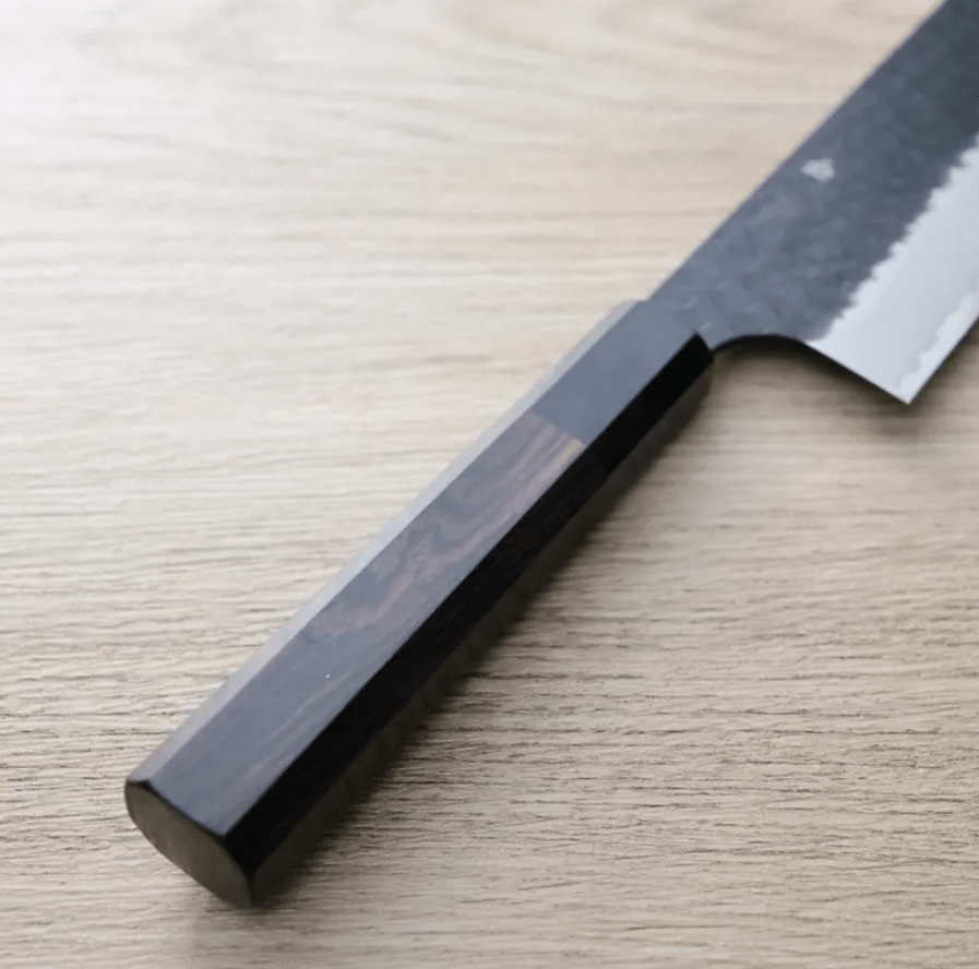 二唐刃物 菜切 180mm <br>SG2粉末HSS鋼 黑打鎚目