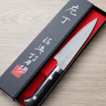 佐治武士 蔬果 150mm VG10鋼<br>十字鎚目 黑染大馬士革 壓克力柄