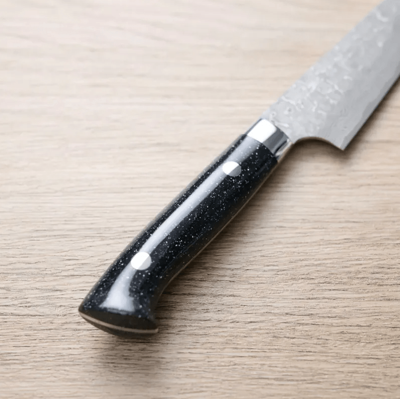 佐治武士 蔬果 150mm VG10鋼<br>十字鎚目 黑染大馬士革 壓克力柄