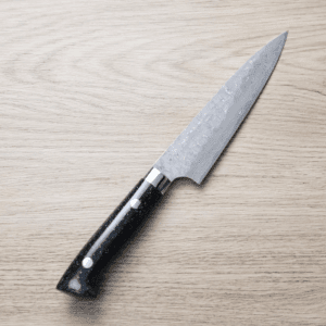 佐治武士 蔬果 150mm VG10鋼<br>十字鎚目 黑染大馬士革 壓克力柄