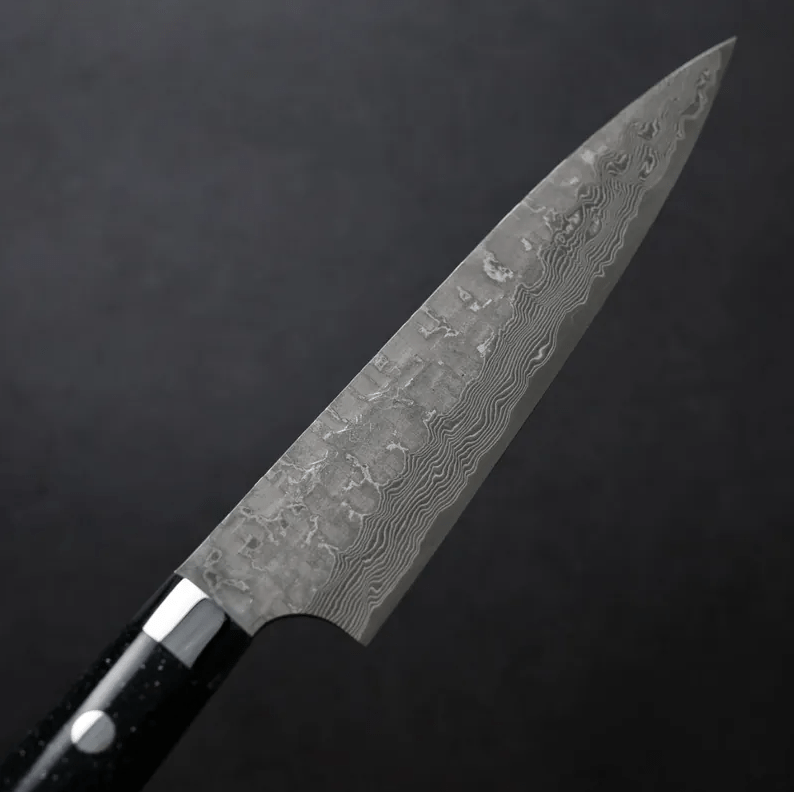 佐治武士 蔬果 150mm VG10鋼<br>十字鎚目 黑染大馬士革 壓克力柄