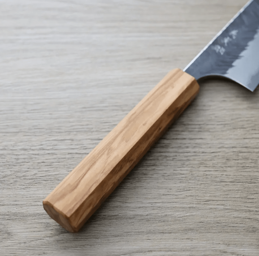 加藤義實 V鎚目 文化 170mm 青紙超級鋼 黑打 (3) 加藤義實 V鎚目 文化 170mm 青紙超級鋼 黑打