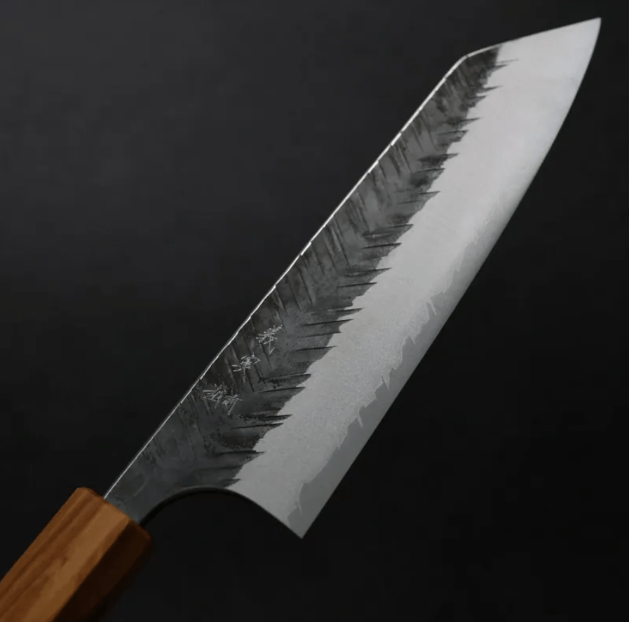 加藤義實 V鎚目 文化 170mm 青紙超級鋼 黑打 (5) 加藤義實 V鎚目 文化 170mm 青紙超級鋼 黑打