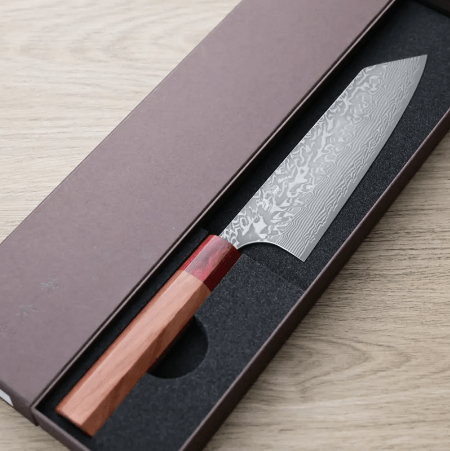 加藤義實 文化 170mm SG2粉末HSS鋼 鎳染大馬士革 (1) 加藤義實 文化 170mm SG2粉末HSS鋼 鎳染大馬士革