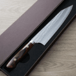 加藤義實 水波 切付牛刀 210mm<br>SG2粉末HSS鋼 沙漠鐵木